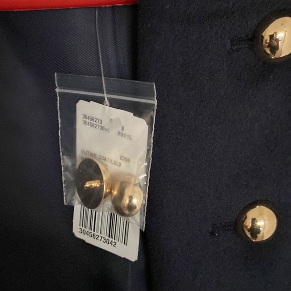 *NEW* “Forever 21,” navy blue coat with gold buttons; size small - Picture 9 of 9